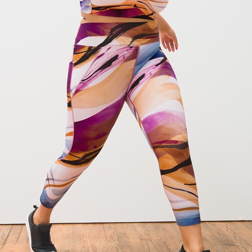 Soma 360 High Rise Cropped Purple Legging